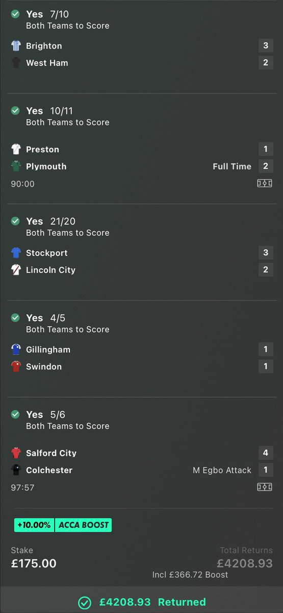 BOOOOOOOOM 🔥🔥

Huge 21/1 BTTS landed to all my free members! 

Come and get on tonight’s bet below 👇🏻👇🏻

t.me/+CZXSL_Sbkz0zM…