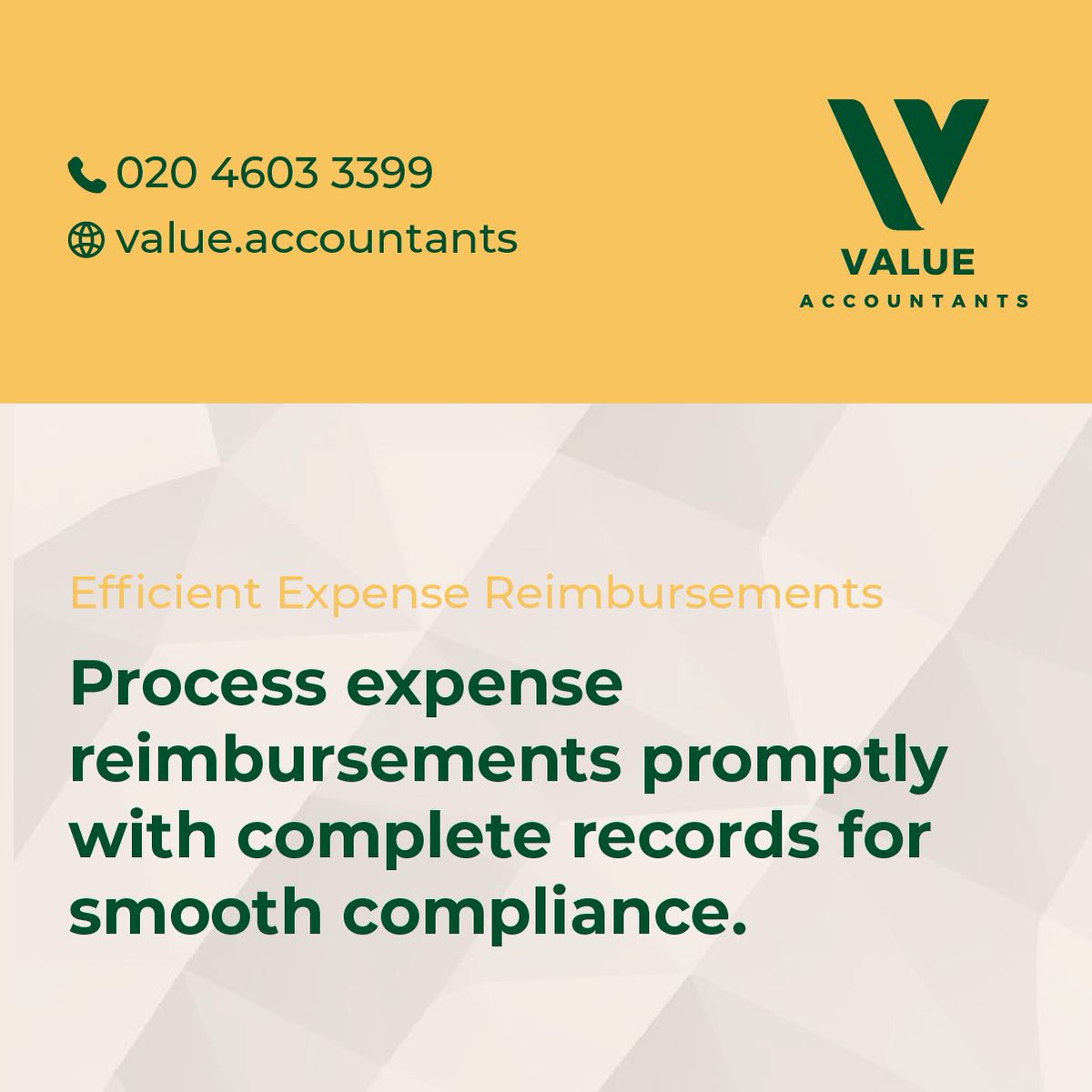 🚀 Drowning in receipts? Streamline your expense reimbursements with Value Accountants! 💼✨ Keep those records tidy and HMRC happy. Let's get your cash flow smiling! 📞 Call us today for a seamless financial future! #UKBusiness #AccountingTips