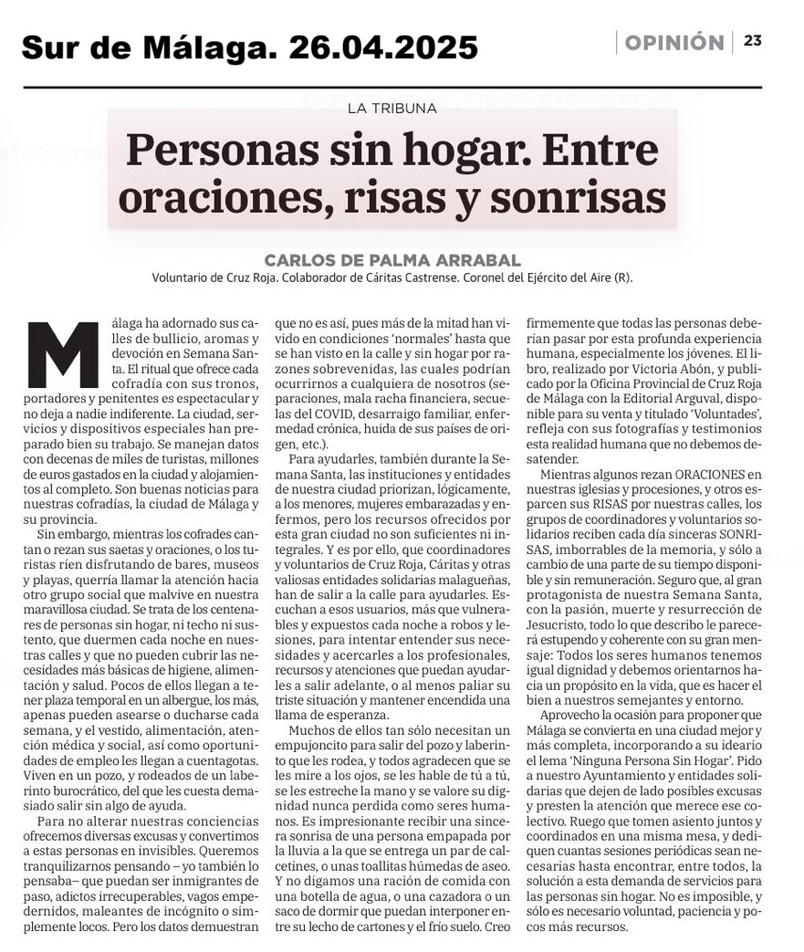Reflexión importante para estas fechas. Las entidades benéficas, pilotadas por el <a href="/aytomalaga/">Ayuntamiento Málaga</a> <a href="/pacodelatorrep/">Paco de la Torre</a> debemos dialogar ¿Hacemos lo suficiente? Hay subvenciones ¿Están bien concedidas? ¿Se debe exigir un trabajo a la comunidad al que la recibe? Veamos la realidad.