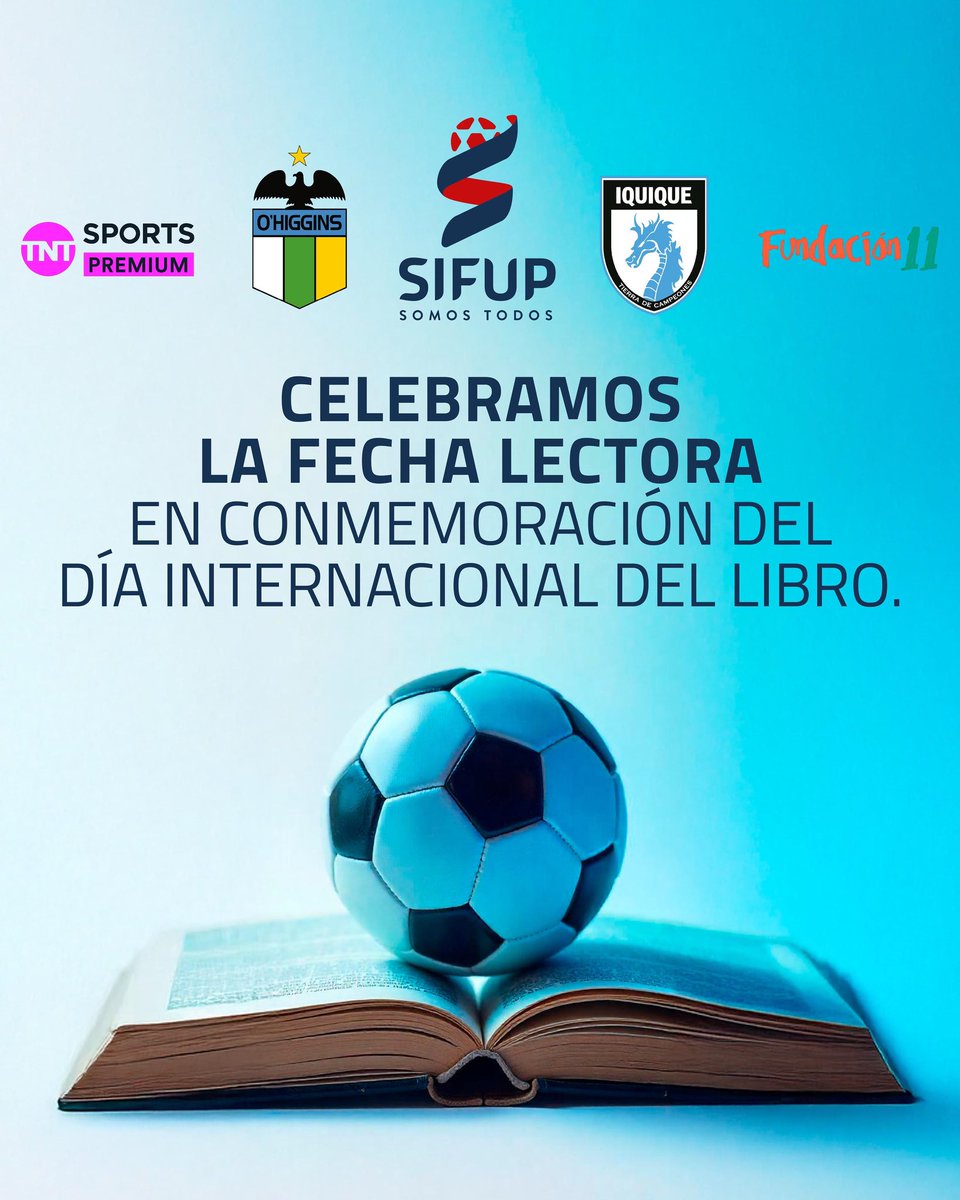 Sifup Chile (@sifup) on Twitter photo Mañana celebraremos la segunda versión de la Fecha Lectora 📕.
Esta iniciativa creada junto a Fundación 11 conmemora el Día Internacional del Libro 📚 y tiene como objetivo vincular la lectura con el fútbol ⚽️.
En el partido de mañana entre <a href="/OHigginsoficial/">O'Higgins FC 🇧🇼</a> y <a href="/ClubDIquique/">Deportes Iquique</a> Mañana celebraremos la segunda versión de la Fecha Lectora 📕.
Esta iniciativa creada junto a Fundación 11 conmemora el Día Internacional del Libro 📚 y tiene como objetivo vincular la lectura con el fútbol ⚽️.
En el partido de mañana entre <a href="/OHigginsoficial/">O'Higgins FC 🇧🇼</a> y <a href="/ClubDIquique/">Deportes Iquique</a>