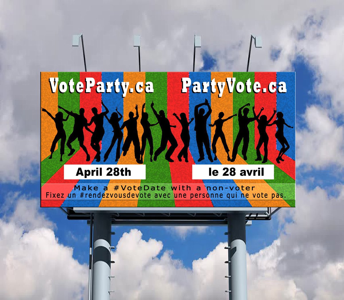 VotePartyCanada's tweet photo. Join Canadian stars and make a #VoteDate with a non-voter! Learn more here: https://t.co/DVqtEUUXp3 (please share/thank you!) #CanadaVotes @ShaniaTwain https://t.co/pjYJunZD7G