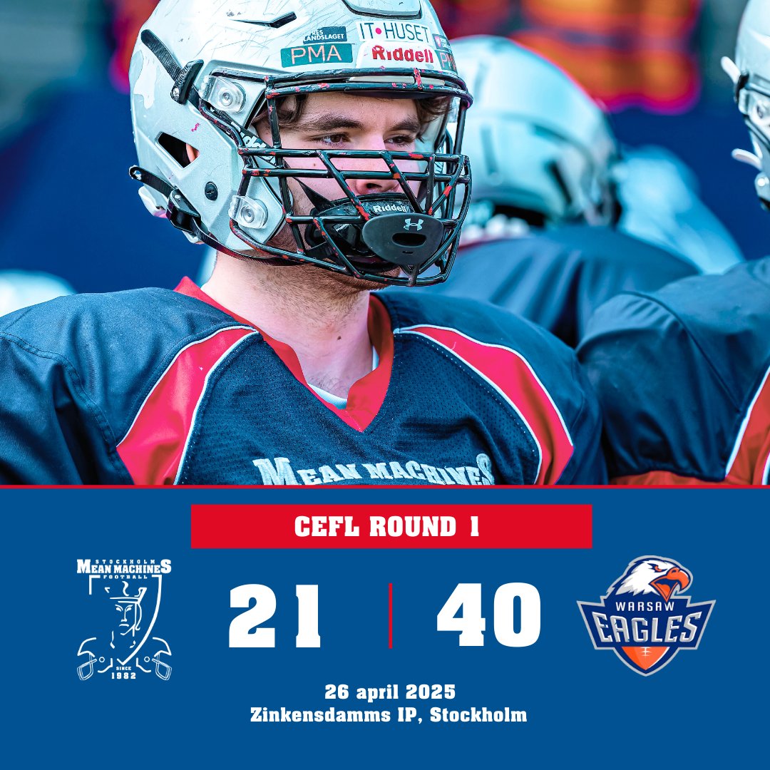 CEFL-äventyret tog slut direkt denna gång, det blev förlust med 21-40 mot Warsaw Eagles hemma på Zinken. #GoSMM