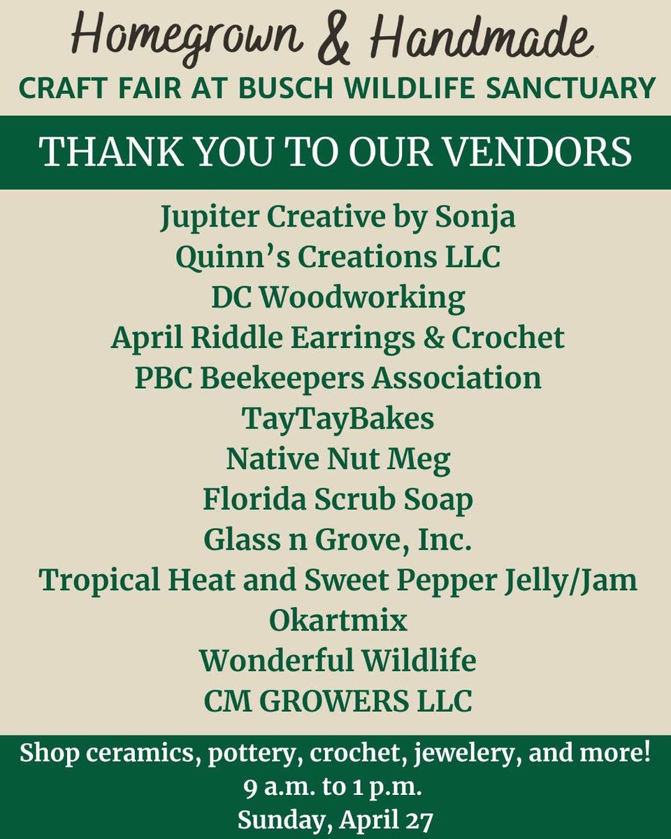 Looking forward to spending the day tomorrow <a href="/BuschWildlife/">Busch Wildlife Sanctuary</a> for the Homegrown &amp; Handmade event!