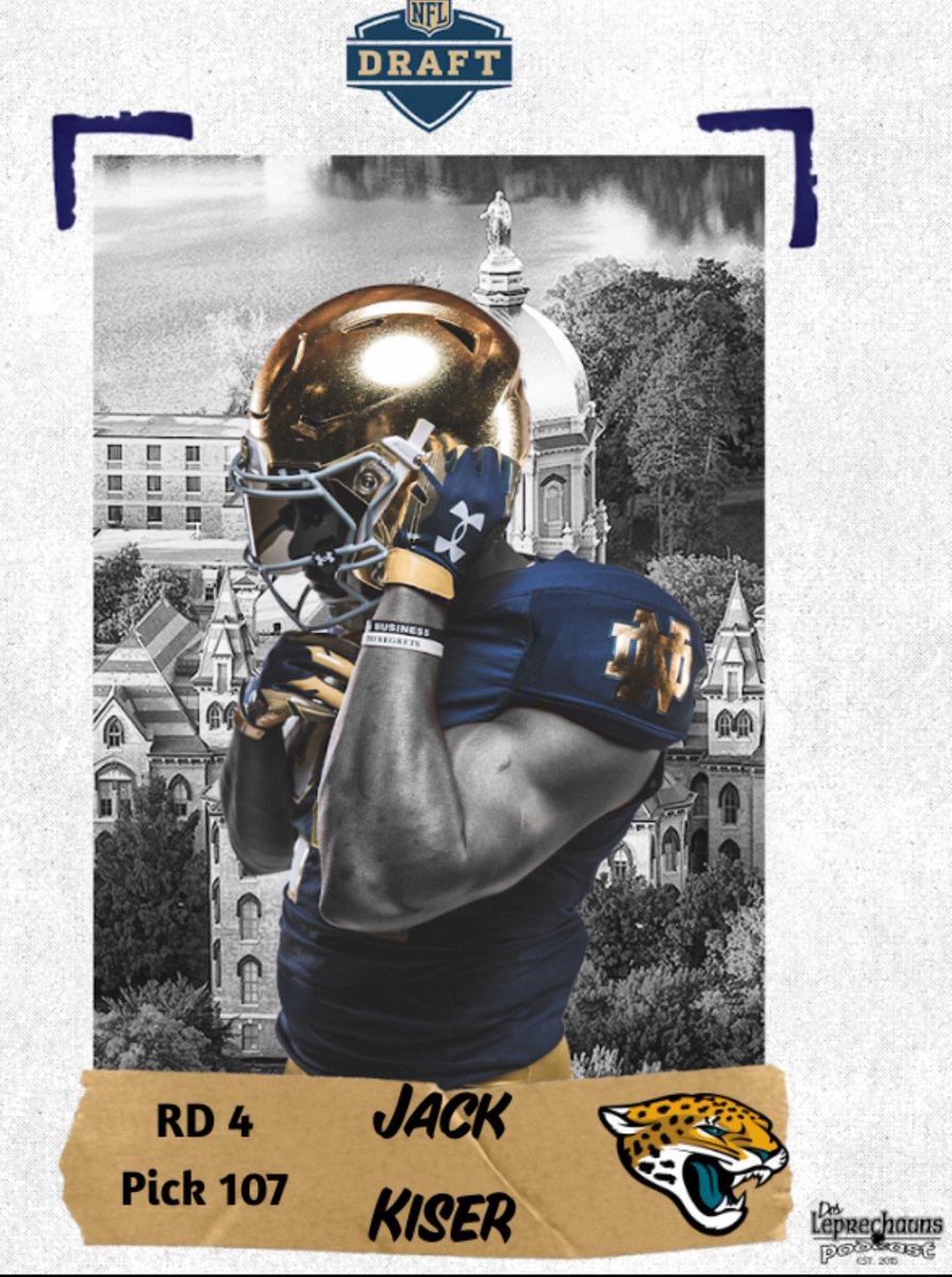 dosleprechauns's tweet image. Jack Kiser to the Jaguars!!!! Jack will be a great leader for the young Jags.. Congrats, 24!!!!! #duval #IrishintheNFL #NFLDraft25 #NFLDraft