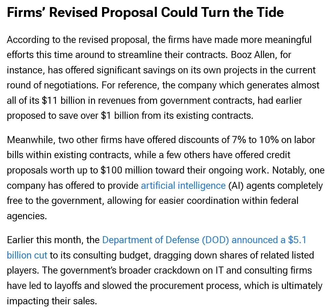 These companies are not trying to lose these contract. They proposed FREE AI Agents!