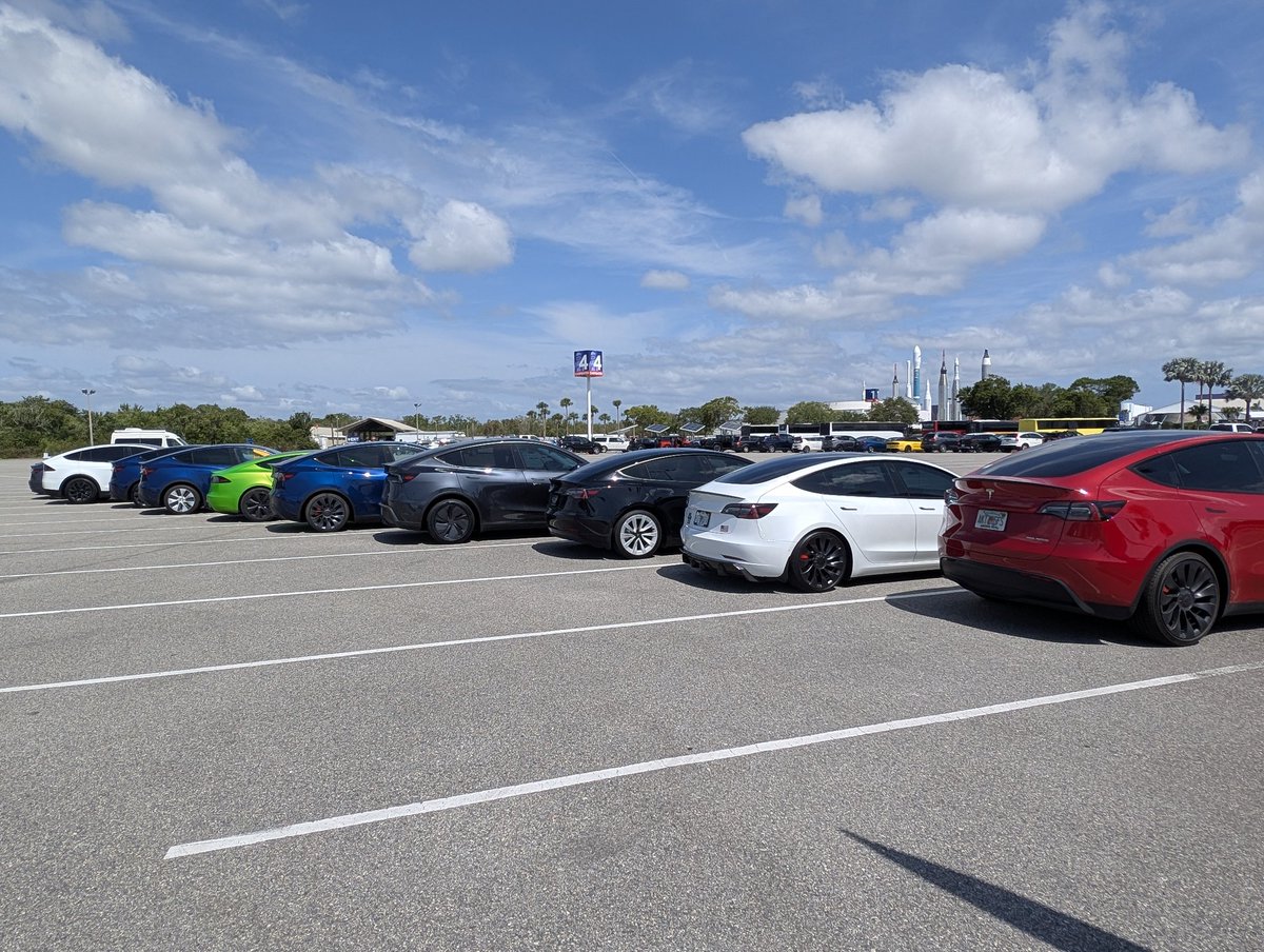 Just a couple of Teslas today at <a href="/NASAKennedy/">NASA's Kennedy Space Center</a> for TeslaSpaceJam!
