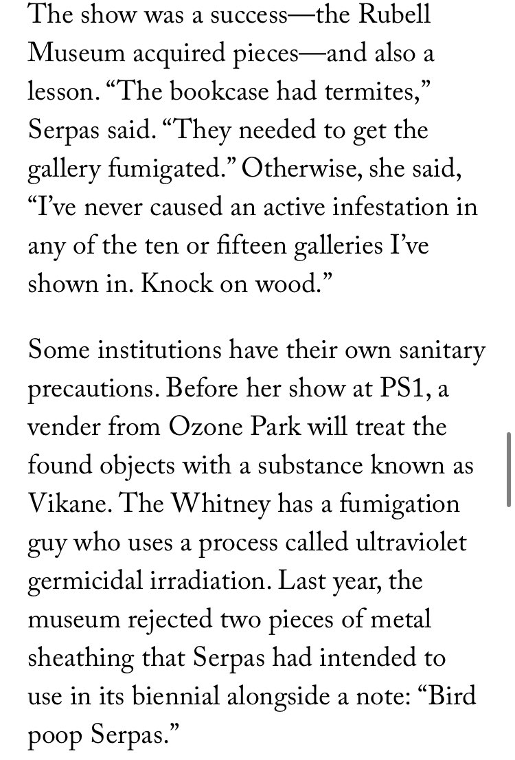 Nonzero chance that bed frame or book shelf you recently tossed to the curb is now part of an exhibition at PS1 (after being gassed by a fumigation guy in Ozone Park)