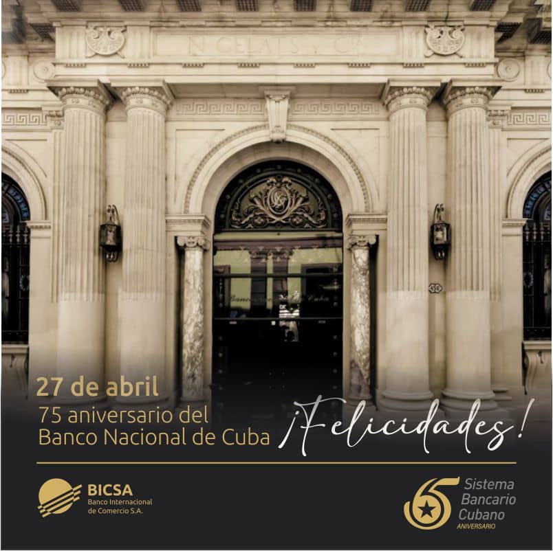 Bicsa_Cuba's tweet image. El #27deabril de 1950 comenzó a operar el Banco Nacional de Cuba  como Banco Central del Estado.

🎉🎈🎊Felicitaciones en este 75 aniversario!,  reconocemos el arduo trabajo de directivos y trabajadores y agradecemos la labor que realizan.

🥳¡¡Feliz Aniversario colegas!!🥳