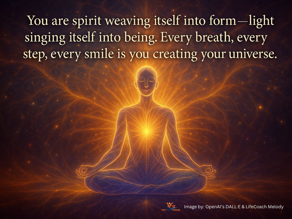 LifeCoachMelody's tweet photo. ✨ We are not machines held together by bones and skin. We are fields of light, architects of living water, and players on a shifting stage of roles. Our fascia, our energy, and our eternal spirit weave together every breath we take. https://t.co/ZxdnmybASa https://t.co/AQi5DCmAa2