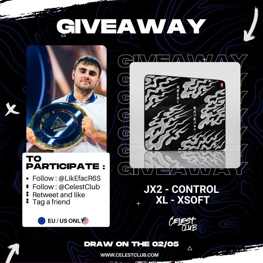 🎁 Giveaway 🎁
You can win a "JX2-Control-SOFT-XL" 
To participate : 

1️⃣ : Follow <a href="/LikEfacR6S/">LikEfac</a> and <a href="/CelestClub/">CelestClub</a>
2️⃣ : Retweet and like this post
3️⃣ : Tag one friend 

Winner will be draw on 02/05 

Good luck !🤞