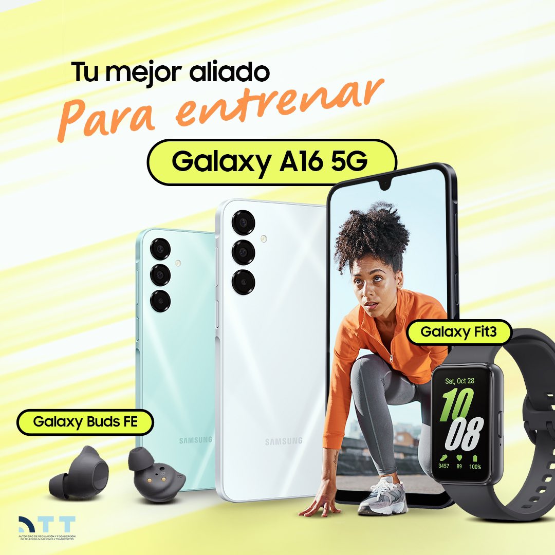 Samsung_Bolivia's tweet photo. ¿Te gusta entrenar? 💪 Conoce el ecosistema del Galaxy A16 🌟: Buds FE 🎧 + Galaxy Fit3 ⌚ te acompañan para llevar tus rutinas al siguiente nivel. ​
¿Te animas a probarlo?​
Más información en https://t.co/17RSjk90Gf​

#GalaxyA16 #Ecosistema #SamsungBolivia https://t.co/b0SVeRKpNC