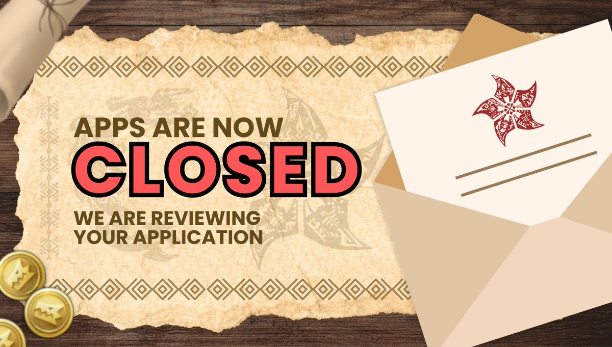HuntersGuildRP's tweet photo. 📯 APP SUBMISSIONS ARE NOW CLOSED!!! 📯

Applications are now being reviewed! 
The Hunters Guild would like to give a thanks to everyone who joined the server!  🐱❤️

#HuntersGuildRP @RP_Portal @RoleplayLog https://t.co/JM8ANbs4J2