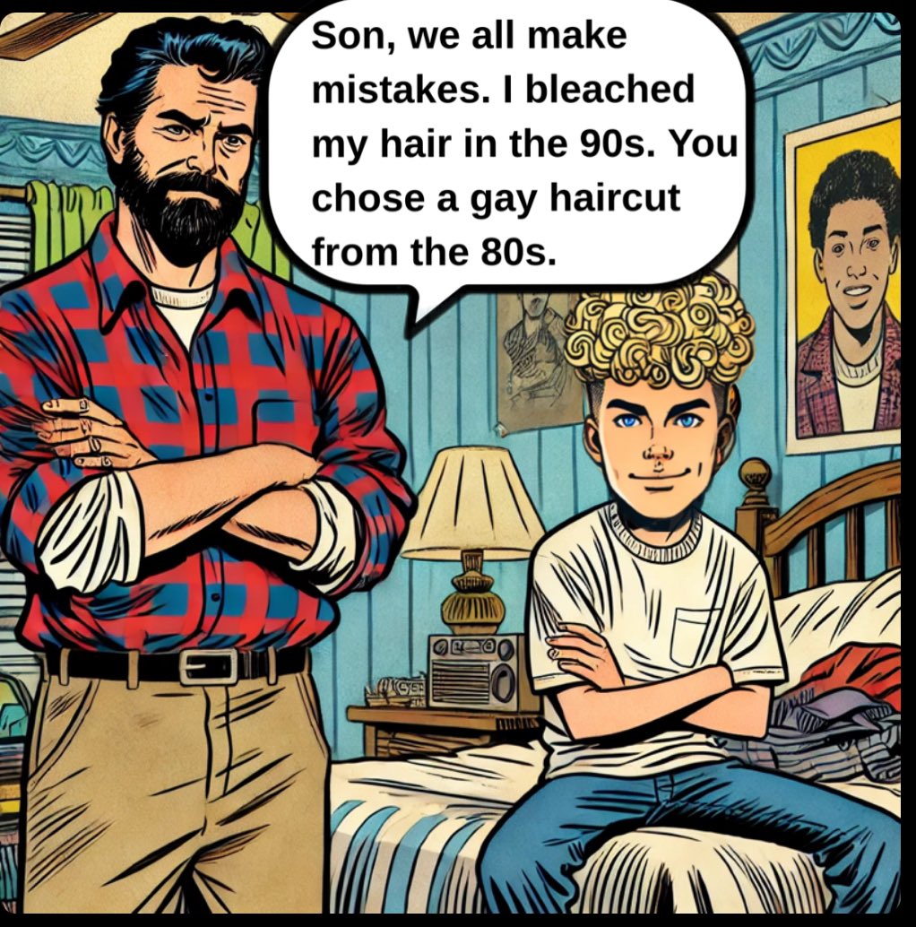 Chad_the_dad316's tweet image. #Perm #haircut #hairstyle #chadthedad #chadthedadcomicstrip #funny #comics #comedy #dadlife #dad #jokes #joke #funnies #parentlife #parenting #kids #children.