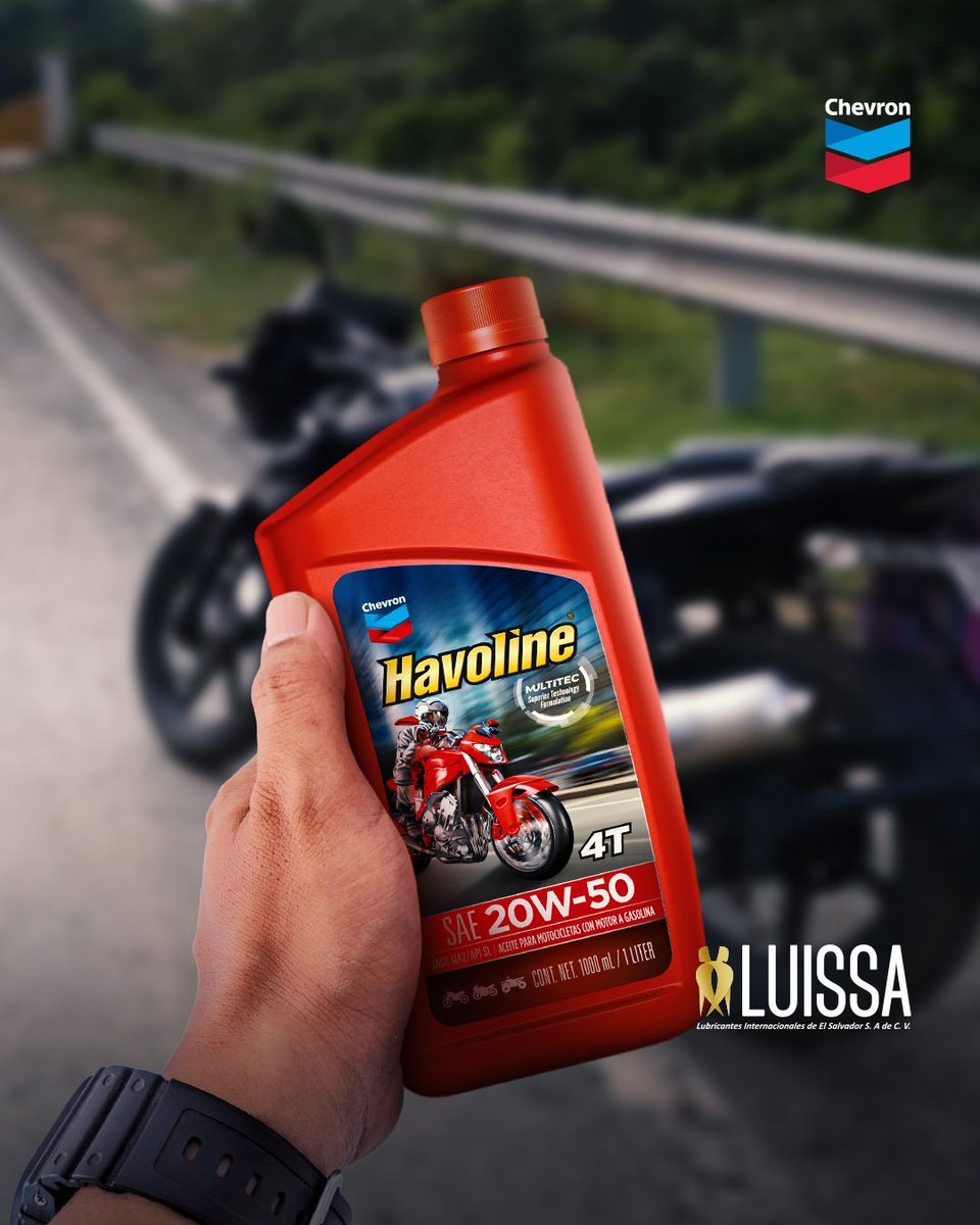 Luissa_sv's tweet photo. La rodada perfecta se disfruta con #HAVOLINE4T​😎🏍️​

#LUISSA​
#CHEVRON​
#HAVOLINE​
#HavolineLoTieneTodo https://t.co/JSwWSXq95K