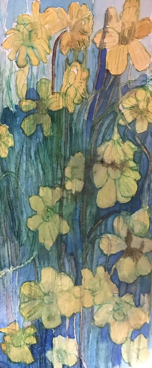 Gele bloemen. Aquarel#