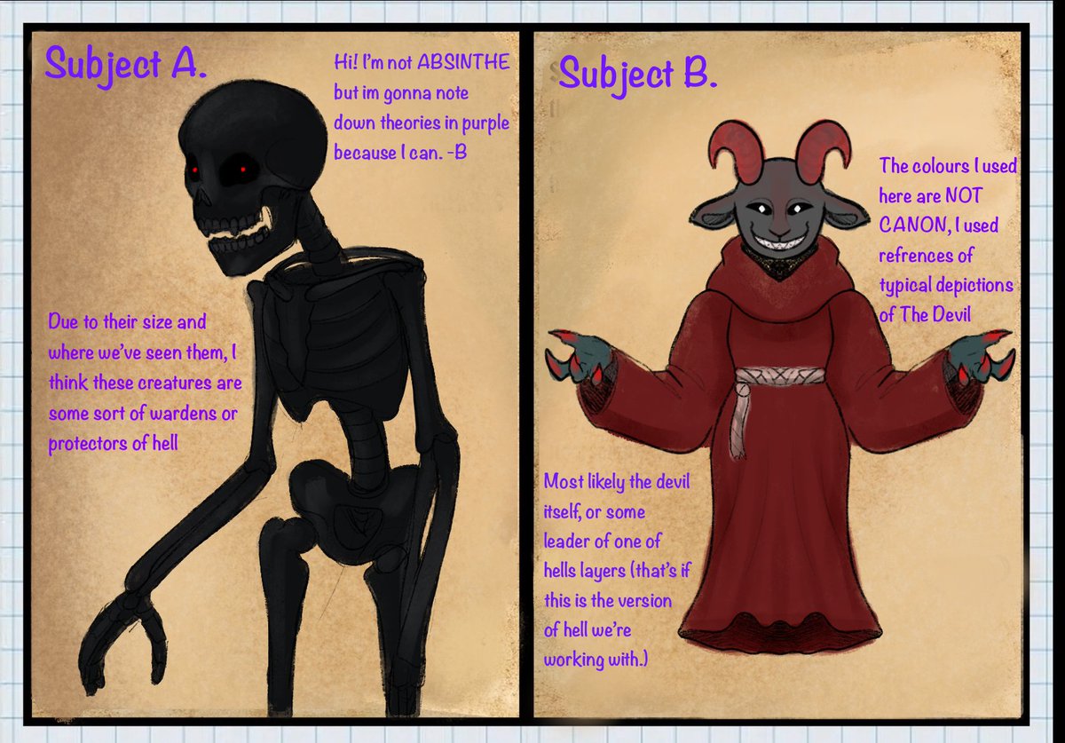 That__Bitty's tweet photo. i translated the book page and I drew renditions of a couple of the things we’ve seen through the hell portals
enjoy! Plus a couple theories of my own ;]
(#Toonturf #Toonturffanart #DannoCal ) https://t.co/hip9aWIC5l
