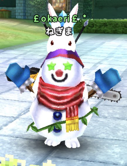 うさぎアバの上から雪だるま使うと
頭の上からひょっこりしてます🐰