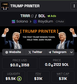 TRRR_Reward's tweet photo. ADS is up on DEX and $TRRR is heating up! 🔥
Eyes are watching.
Momentum is building.
Hold tight — we’re going UP! 🚀 https://t.co/oqtbemYRxE