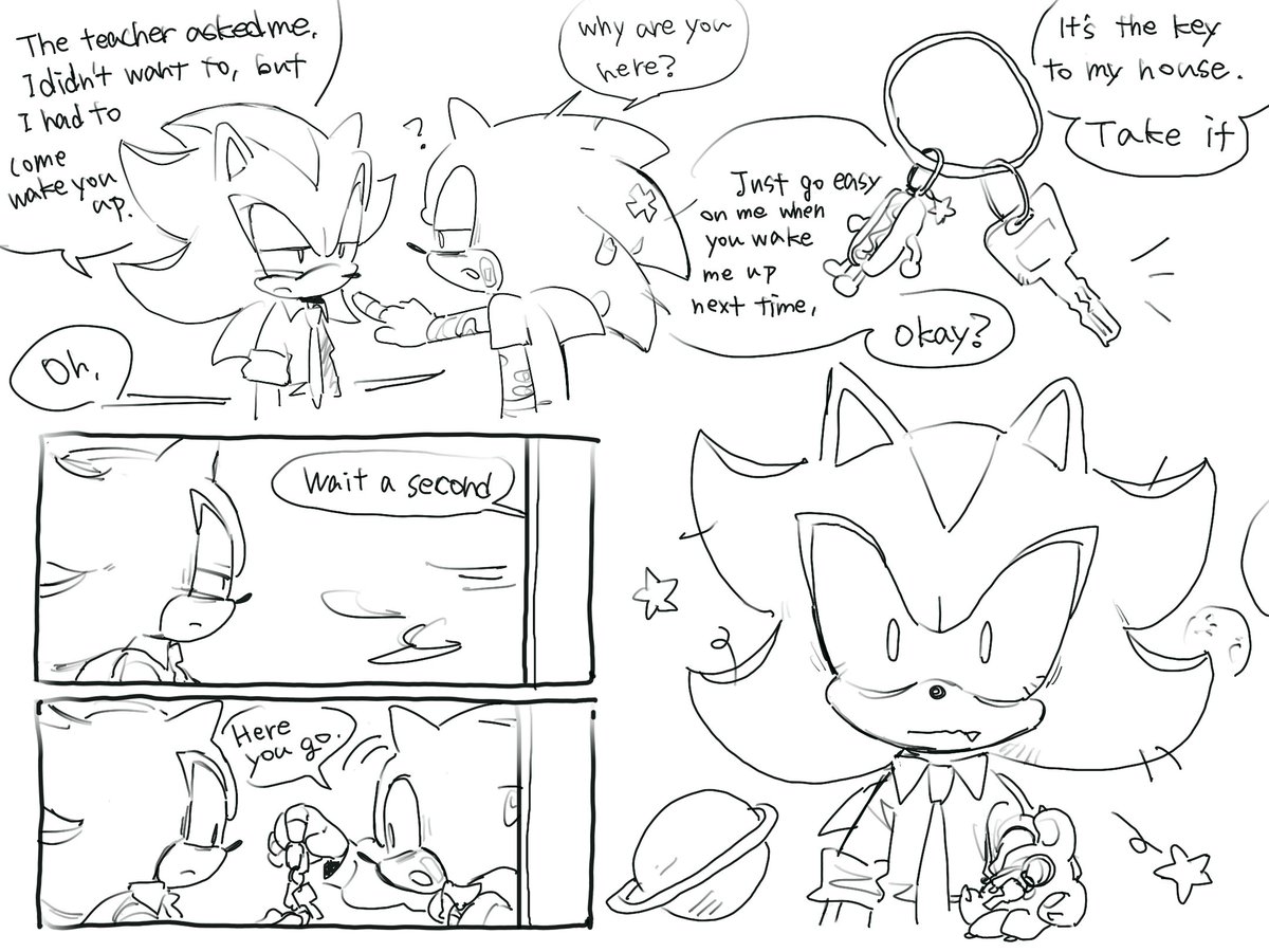 xxxxx_jjz's tweet photo. Shadow has the key to Sonic's house, so even if Sonic feels like dying, it'll be okay ^^ https://t.co/G4TuweVZII