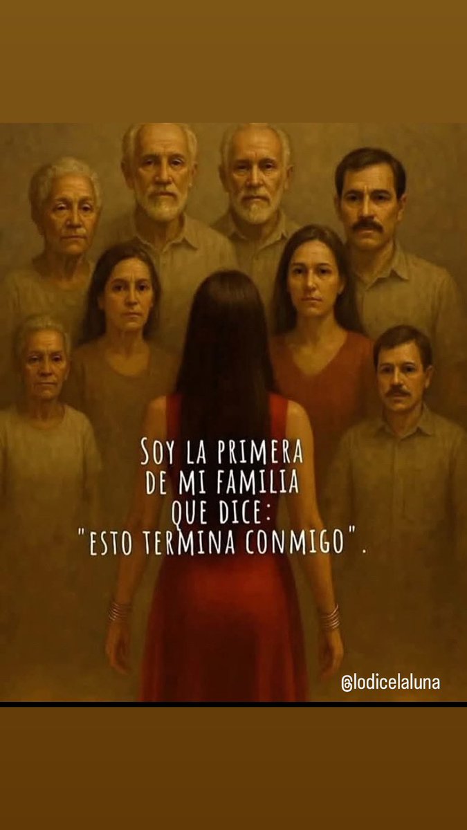 Lodicelaluna's tweet image. Durante generaciones cargamos historias, dolores y patrones que no elegimos.
Hoy, me doy la vuelta, los miro a todos… y con amor, digo: “Esto termina conmigo”.
Sanar no es traicionar: es honrar de verdad.