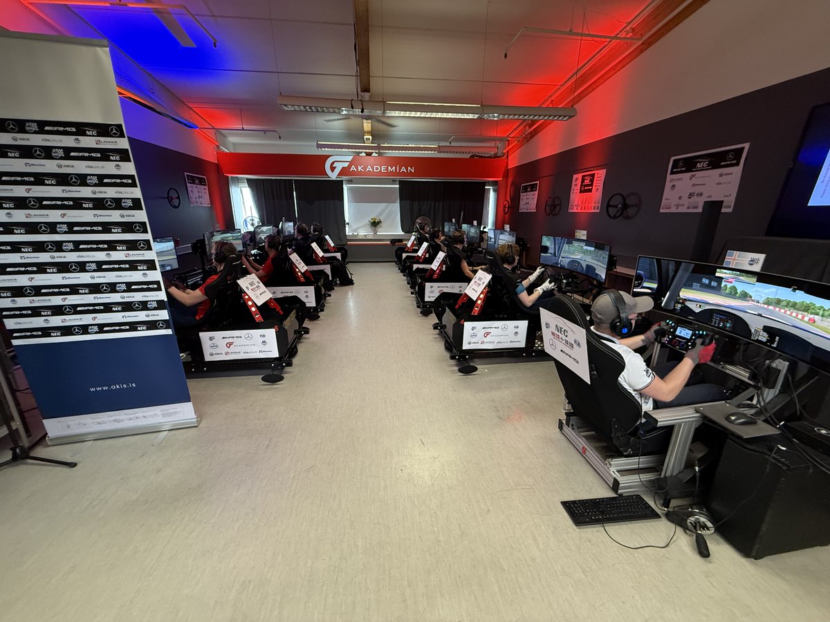 iRacing's tweet photo. Today, Reykjavik is hosting the Nordic eSport Championship, where the region's top simracers faced off in an electrifying on-site event. 4 drivers each, from Sweden, Norway, Denmark, Finland, and Iceland competed head-2-head, mastering the FIA F4 and Mercedes-Benz AMG GT3 cars in 2 different disciplines, to decide the top country in the Nordics