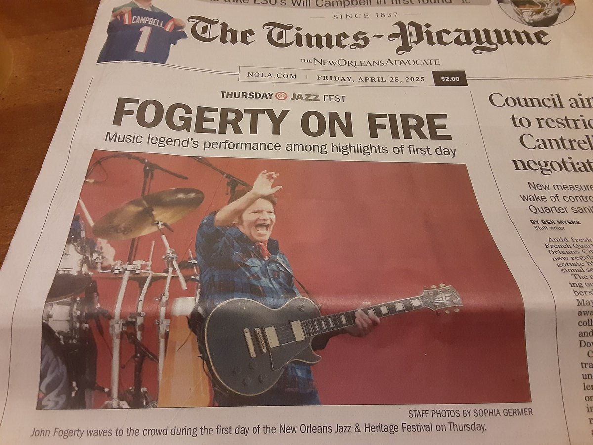 John Fogerty (@john_fogerty) on Twitter photo Wow! Saw this in the NOLA Times news this morning!
Thank you, New Orleans for the amazing time, can’t wait to come back again soon to <a href="/jazzfest/">New Orleans JazzFest</a>! Wow! Saw this in the NOLA Times news this morning!
Thank you, New Orleans for the amazing time, can’t wait to come back again soon to <a href="/jazzfest/">New Orleans JazzFest</a>!