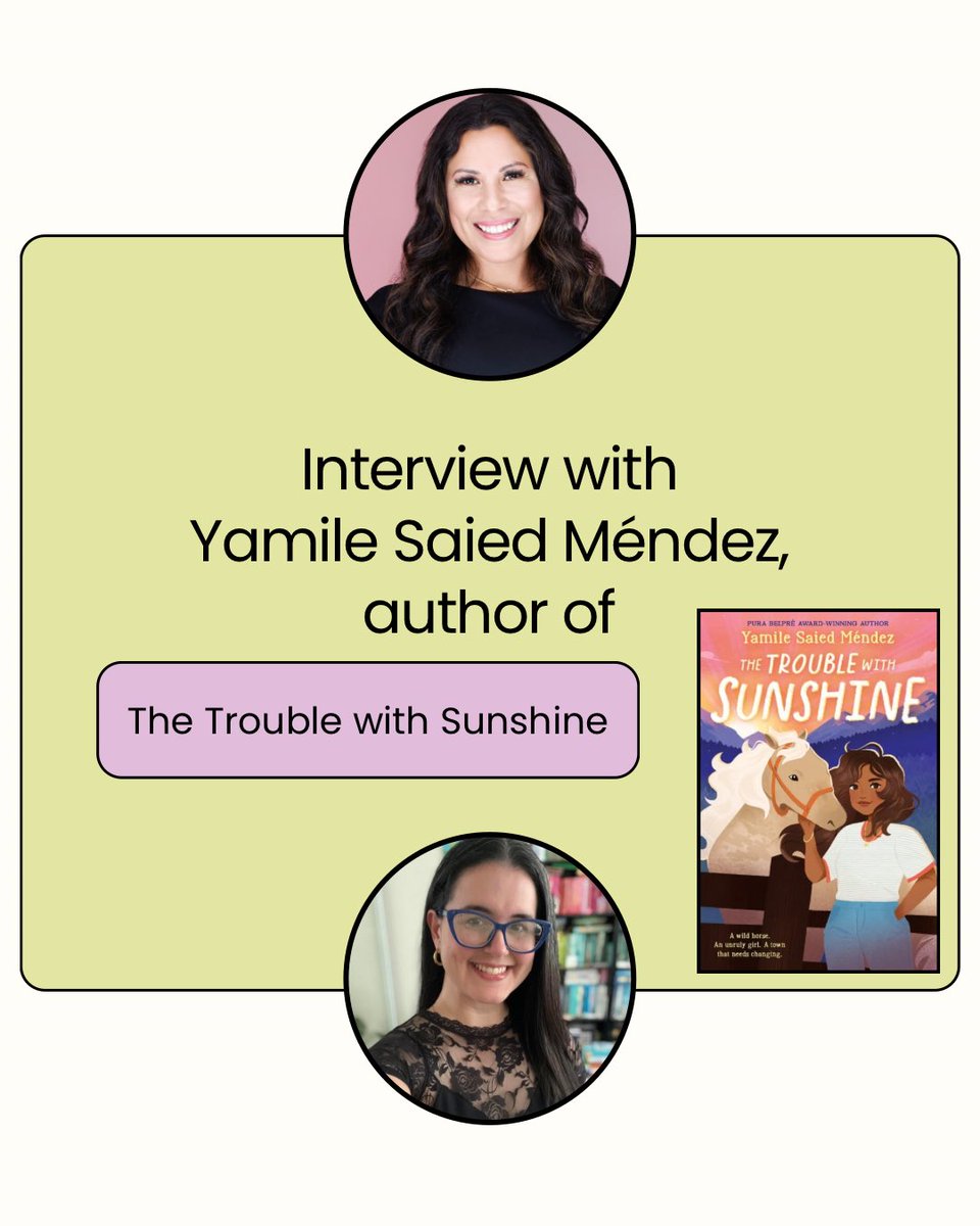 MarielyVP's tweet photo. Here’s an interview with @YamileSMendez, the author of The Trouble with Sunshine. 📖🐴 I absolutely love the book, and @Scholastic gave me the awesome opportunity to interview Yamile. For the full interview, visit https://t.co/dG5eYAQINF! ♥️ https://t.co/Z0W22dgk5e
