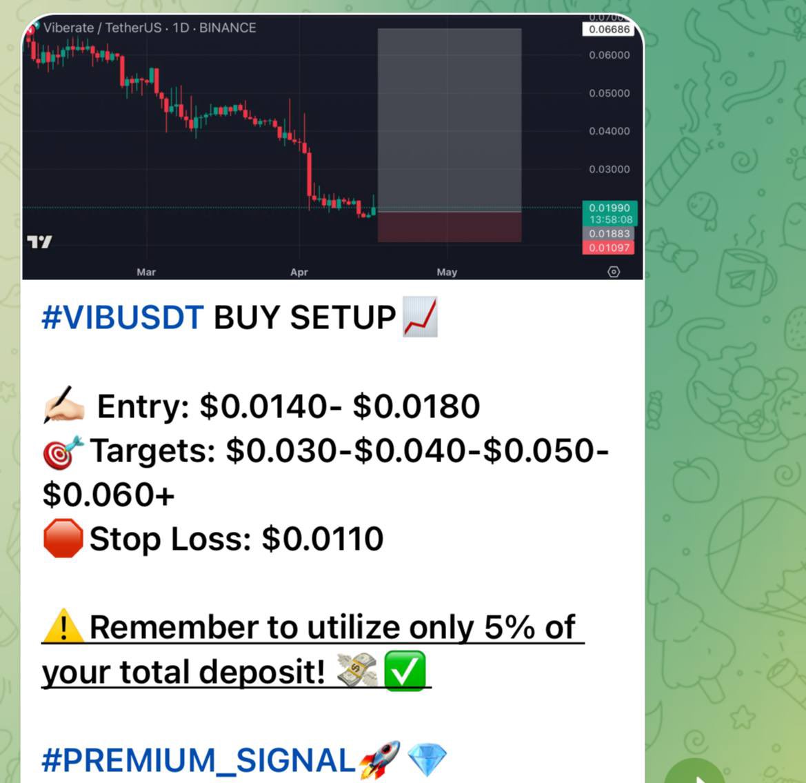 CryptoRK11's tweet photo. 🚀 #VIBUSDT Update📈 #VIB $VIB

✅Target 2 hit +135% Spot in just a few days 🚀#PremiumSignal 💎 

✍🏻Want more updates?Join here👉🏻🔗 [https://t.co/q0ZBYlNzNh]✅

#Bitcoin #BTC #Crypto #Cryptocurrency #Ethereum #ETH #NFT #Airdrop #Cardano #BinanceSmartChain #Dogecoin $ETH #Trading https://t.co/4bJFBfXjQR