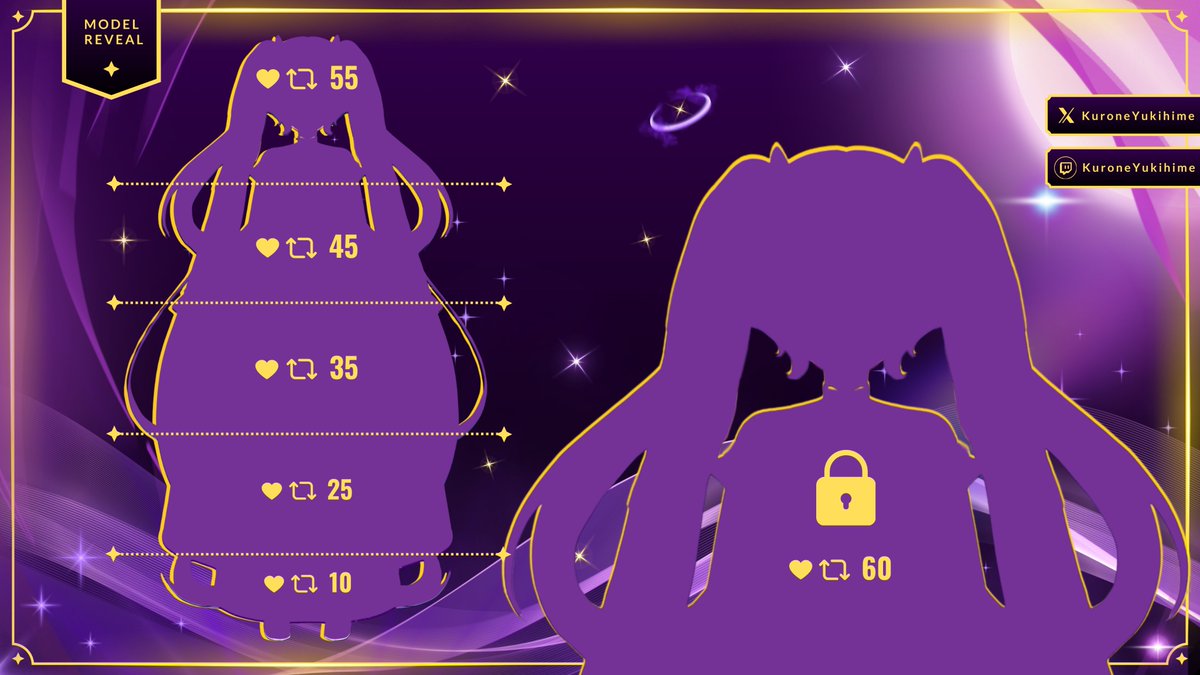 🪐Time for the official Kuroneyukihime 1.0 model reveal 🪐

Like and retweet to bring her out from beyond the stars ✨✨✨

Model art and rig by <a href="/ninix_qt/">𝓝𝓲𝓷𝓲 ★</a> 💜
#Vtuber #modelreveal