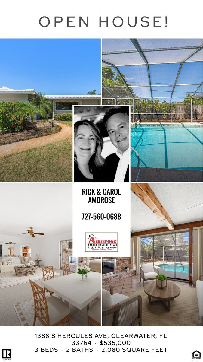AmoroseHomes's tweet photo. Open House - Sunday April 27, 2025 Noon to 2 PM
1388 S. Hercules Ave, Clearwater FL 33764
$535,000.00
Pool Home located in Imperial Park
https://t.co/6eXF5U4okv https://t.co/1yYmsLIeaA