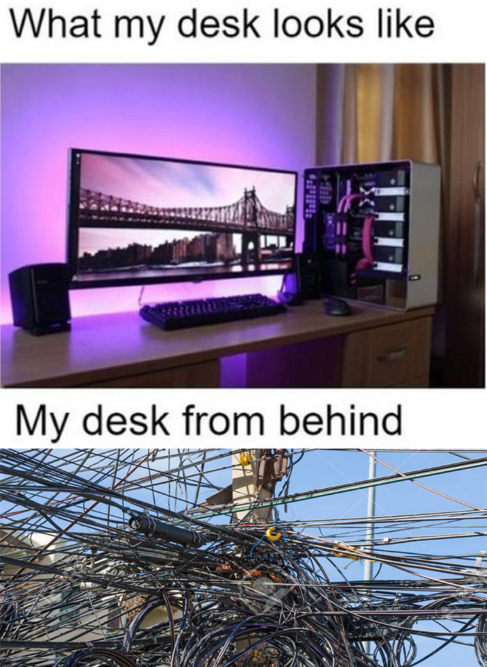 xidaxpcs's tweet image. From the front: masterpiece.
From the back: modern art (in wires). 🎨⚡
Be honest—how bad is your cable management right now?
Reply with a number:
1️⃣ - Pro level
5️⃣ - Let’s not talk about it
🔟 - My cables have unionized
#RelatableTech #CableChaos #GamingSetupLife