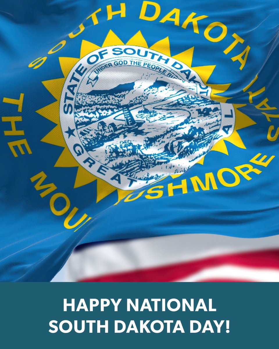 SDQuitLine's tweet image. Happy National South Dakota Day! We love helping those in our state improve their lives and live tobacco-free. #NationalSDDay #SDQuits