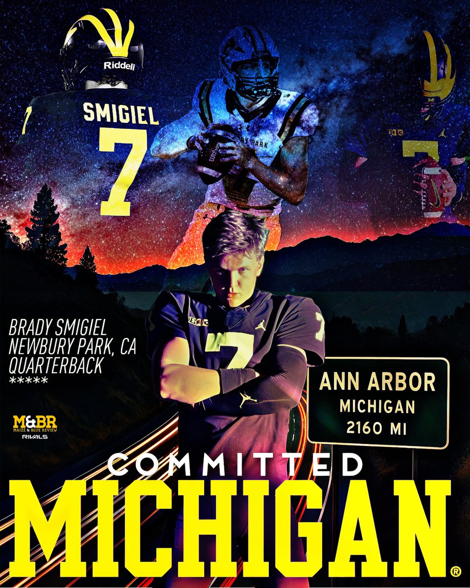 2026 Five-Star QB Brady Smigiel commits to Michigan
Commitment: michigan.rivals.com/news/2026-five…
Breakdown: michigan.rivals.com/news/commitmen…