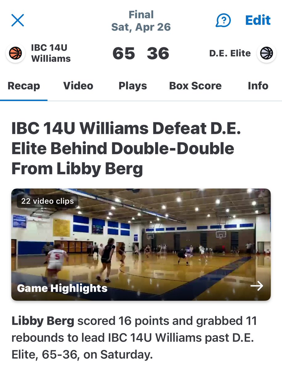 LBerg2029's tweet image. Had some great games today going 2-0, and getting a double- double. Can’t wait to see what tomorrow brings!