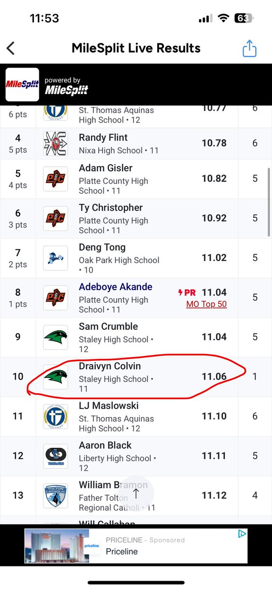 CDraivyn's tweet photo. Excited about a new pr of 11.06 in the 100 meter dash! Hoping to break 11 soon!
I’m in lane 1. 
6’3 225 
@CoachHudgins @StaleyFootball @Staley_TF https://t.co/oxRFI27Tc0