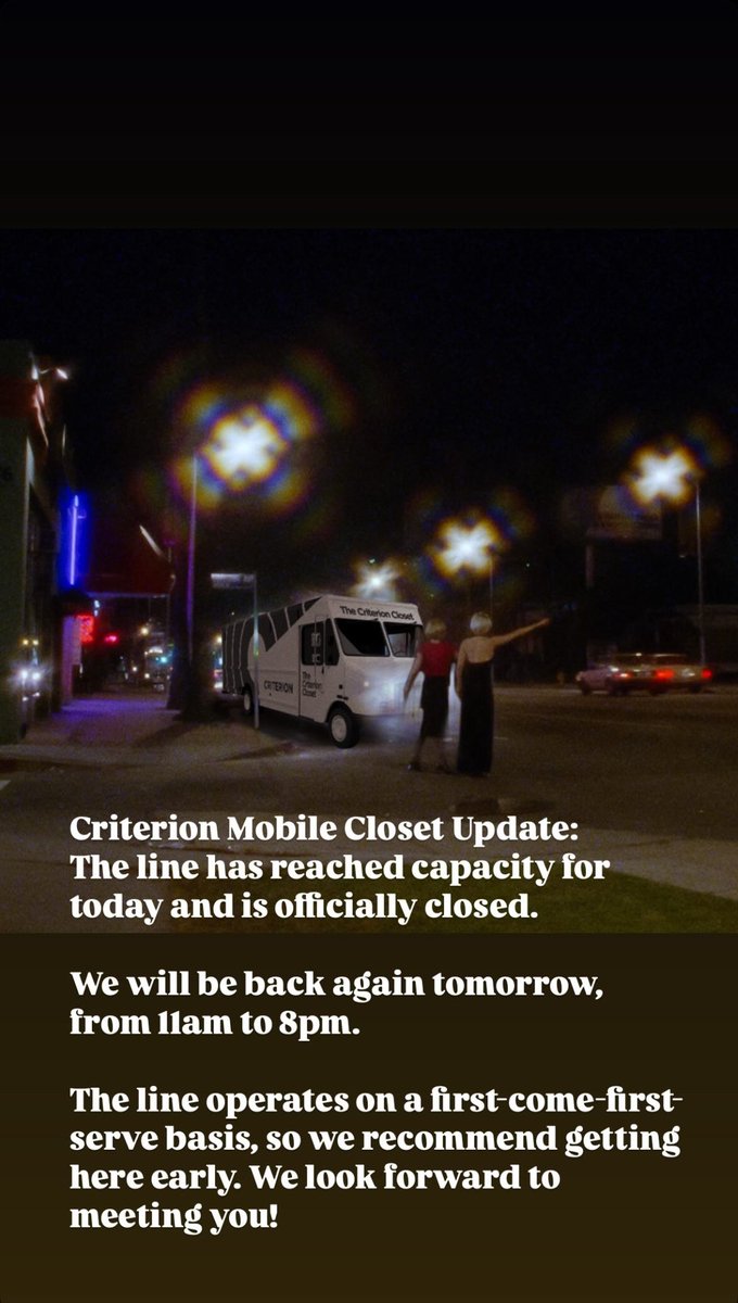 Not the <a href="/Criterion/">Criterion Collection</a> mobile closet already being at capacity!! 😭😭😭 LA showed up, even in the rain! 🌧️