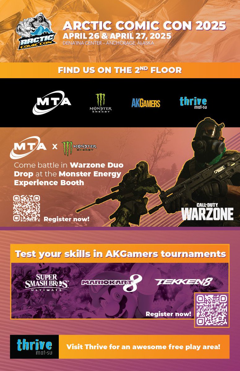 Big day today! Glad to partner with <a href="/ArcticComicCon/">Arctic Comic Con</a> and <a href="/MTAGamingLIVE/">MTA Gaming</a> to bring some amazing tournaments to the con! Today we've got SSBU! Bracket starts at 12:30, see you guys there!