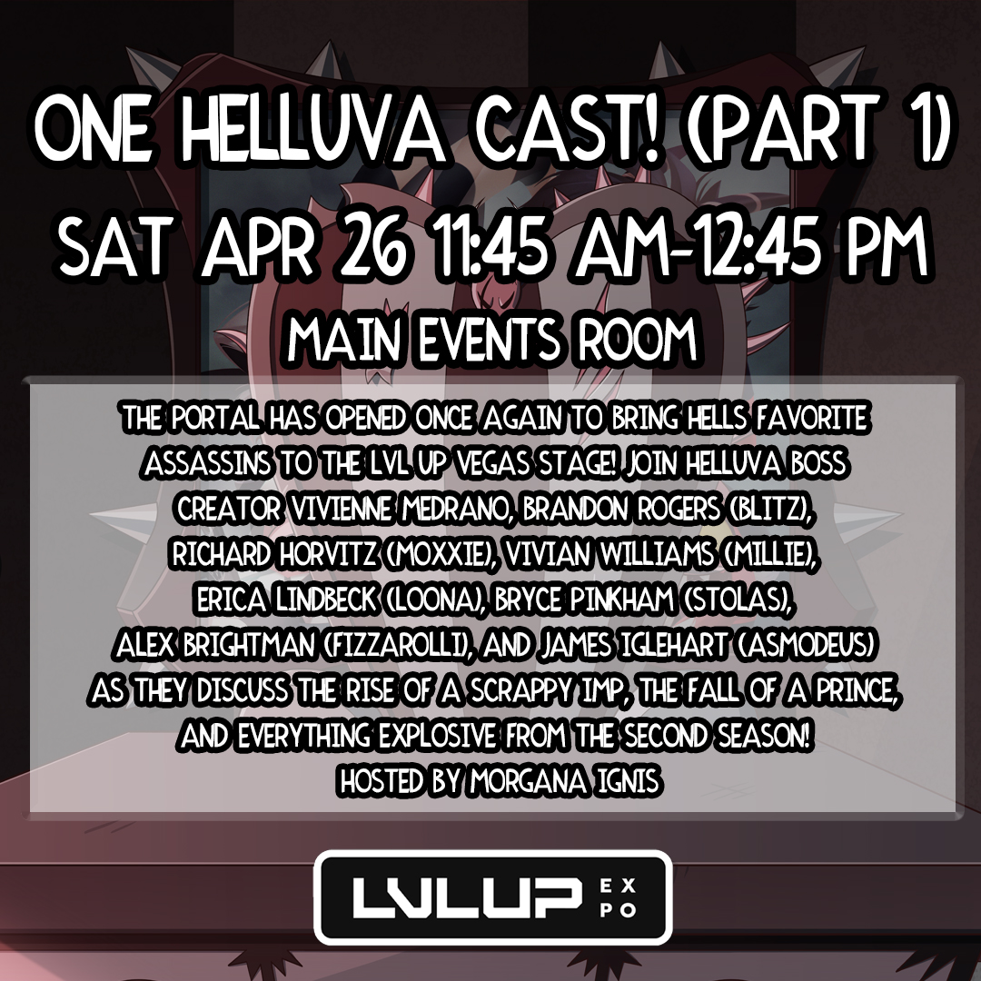 See you at the One Helluva Cast! (Part 1) panel today!