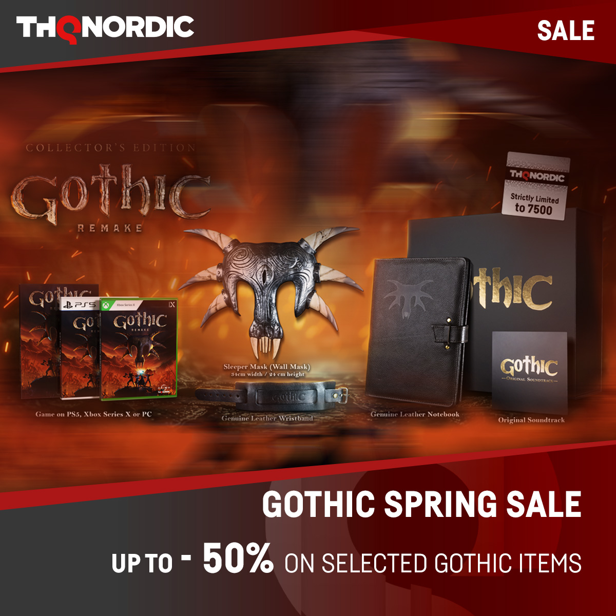 THQNordicStores's tweet image. Gothic Spring Sale still going:
Haven't yet got your hands on the Gothic 1 Remake? Preorder the Collector's Edition now at a reduced price!
eu.store.thqnordic.com/Gothic-Spring-…
#gothic #gothic1remake #gothicremake #game #THQNordic #THQNordicstores