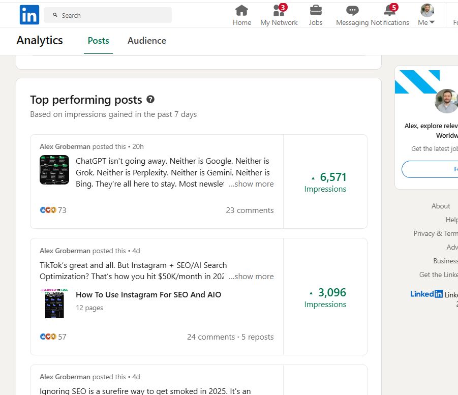 I created my LinkedIn just 21 weeks ago. Jesus, what an easy algorithm to crack.  Since then, I have recorded over 815,000 impressions, reached nearly 200,000 members, built 5,200+ connections, and added around $14,000 in monthly revenue. Let me explain exactly how I did it with