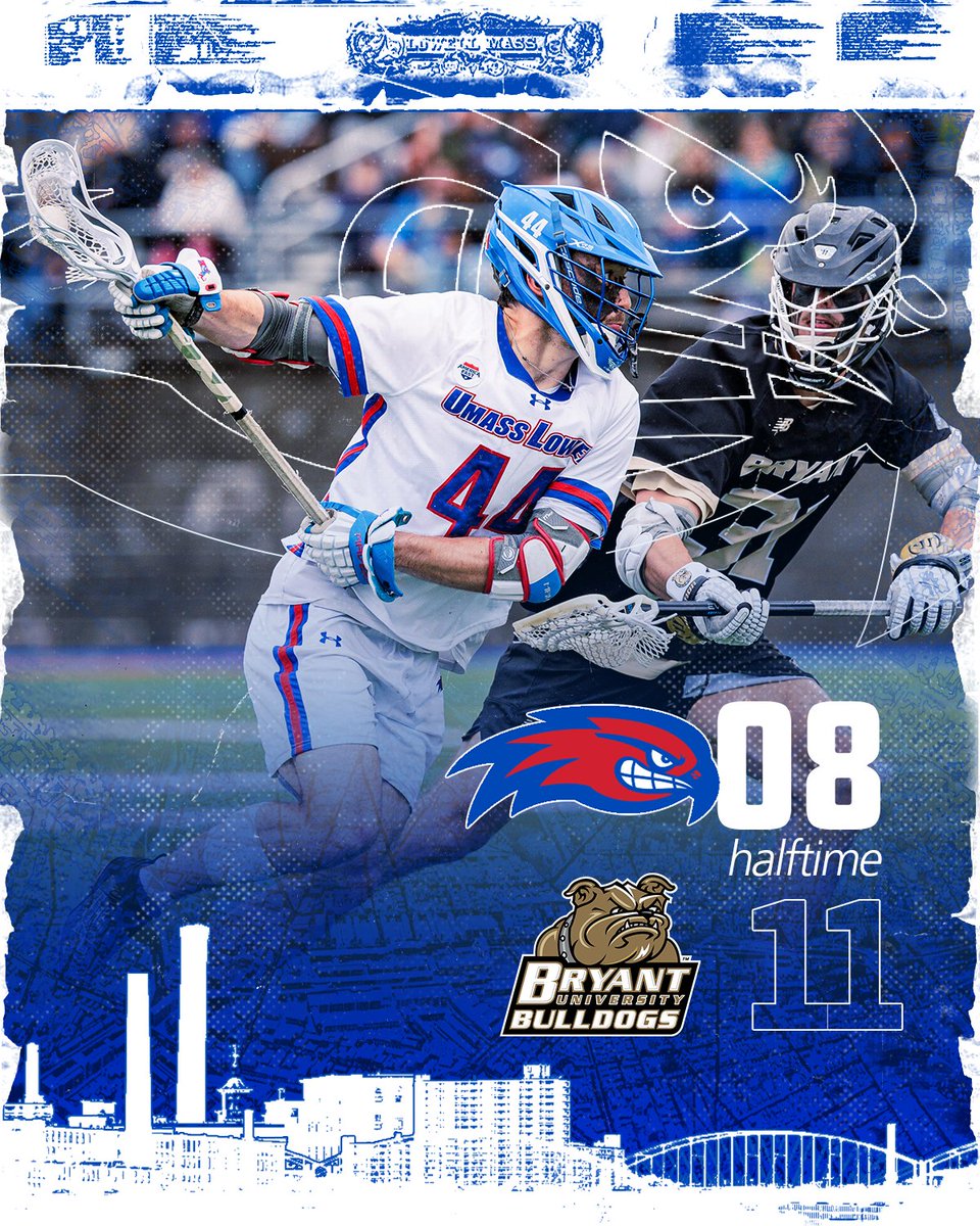 HALF: River Hawks trail Bryant, 11-8, at the break. Soi with three goals and an assist.

#UnitedInBlue | #AEMLAX