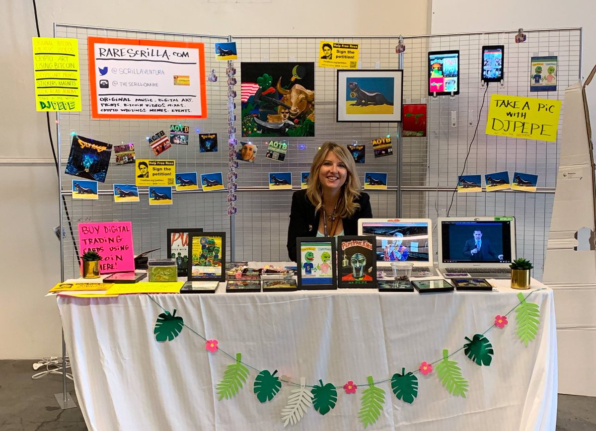 RARE SCRILLA (@scrillaventura) on Twitter photo I’ve been a featured artist at <a href="/TheBitcoinConf/">The Bitcoin Conference</a> every year since their inception in 2019
I’ll be back this year
First year I looked like a crazy person - my set up below - was memetic and garage style-esque - with a touch of holiday cheer
I’d never done an in-person art I’ve been a featured artist at <a href="/TheBitcoinConf/">The Bitcoin Conference</a> every year since their inception in 2019
I’ll be back this year
First year I looked like a crazy person - my set up below - was memetic and garage style-esque - with a touch of holiday cheer
I’d never done an in-person art
