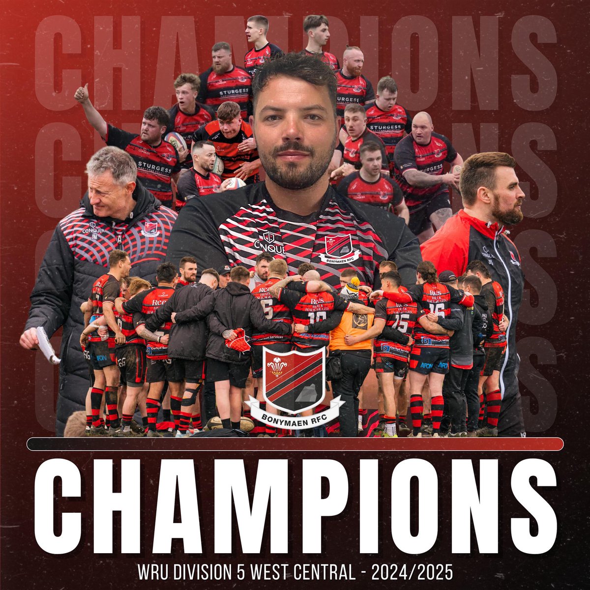 Bonymaen Athletic are crowned Division 5 West Central Champions in our first season in the National league 👏🏆