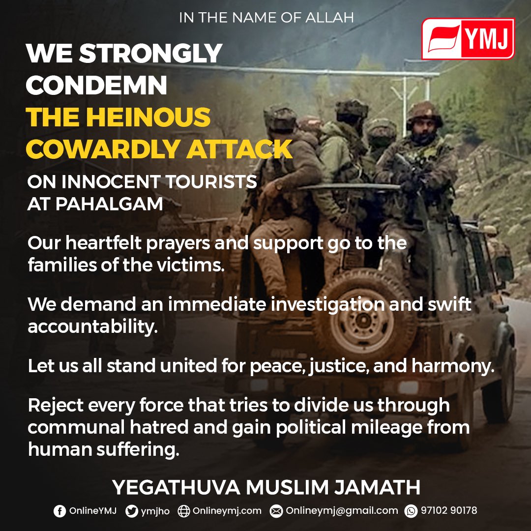 YmjHo's tweet photo. Reject all forces that divides us #PahalgamTerroristAttack https://t.co/x2XRlw2k1g
