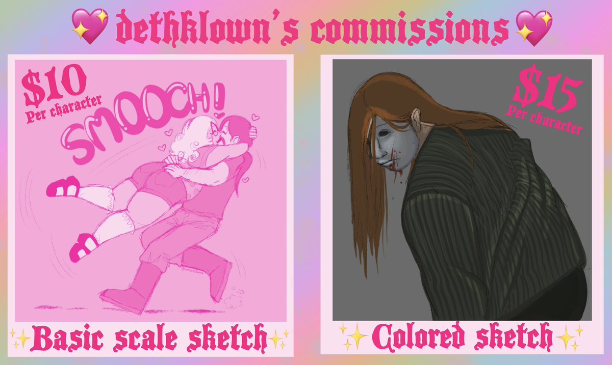 dethkl0wn's tweet photo. 1/2
hi friends!! ever wanted your own dethkl0wn original? now is your chance!! my c0mmissions are officially open! 💖💖 https://t.co/siXKjwIMjt