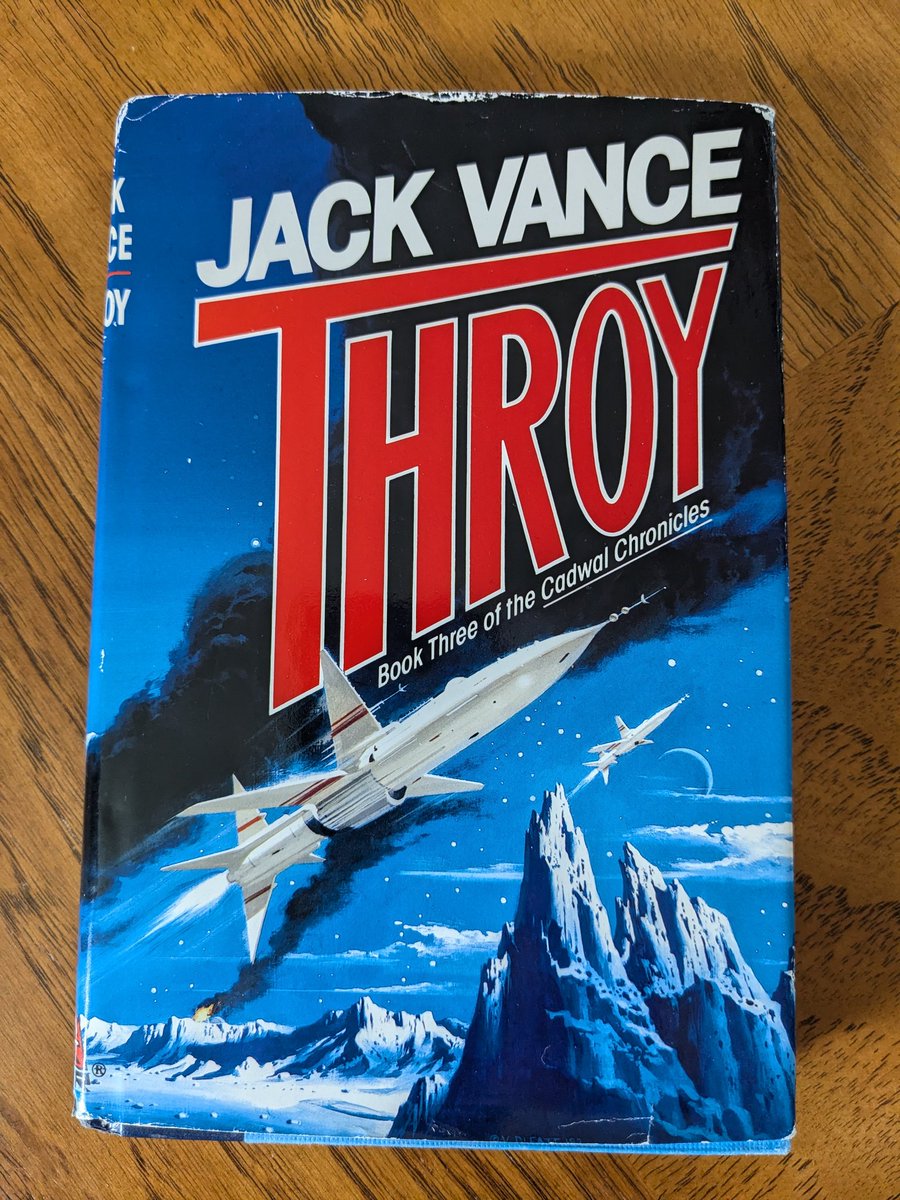 blake_p's tweet photo. Just delivered. After working through the essential Jack Vance (Dying Earth, Cugel, Demon Princes, Lyonesse, et al.) I have arrived at Throy, the final book in the Cadwal trilogy. https://t.co/8JB66jeQf4