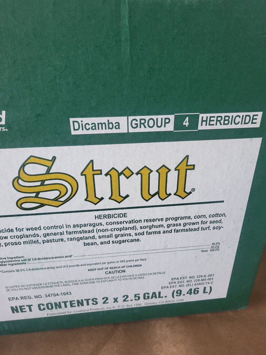 Good name for generic dicamba- It's going to Strut on over to the neighbor's and do some puckering!