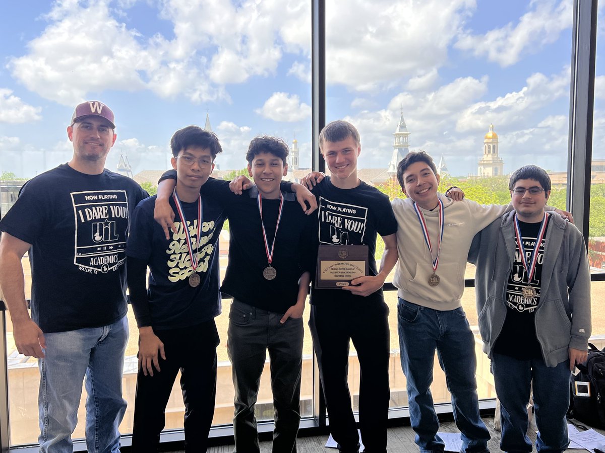 Congratulations to Mr. Lee and the <a href="/Waller_HS/">Waller_HS</a> UIL Calculator Team! 3rd place at regionals! Way to go, Bulldogs! 🐾🏆 #uilacademics #uilcalculator #regionals #math #wearewaller