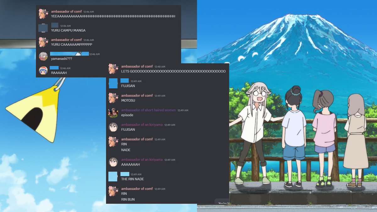 rentikoy's tweet photo. i watched the latest mono ep with friends... let's just let the screenshots speak for themselves... IT'S THE YURU CAMP EPISODE!!! we had to pause to take screenshots of all the references and cameos... i feel like im watching yuru camp again for the first time im going to cry😭😭 https://t.co/32B9kPameW