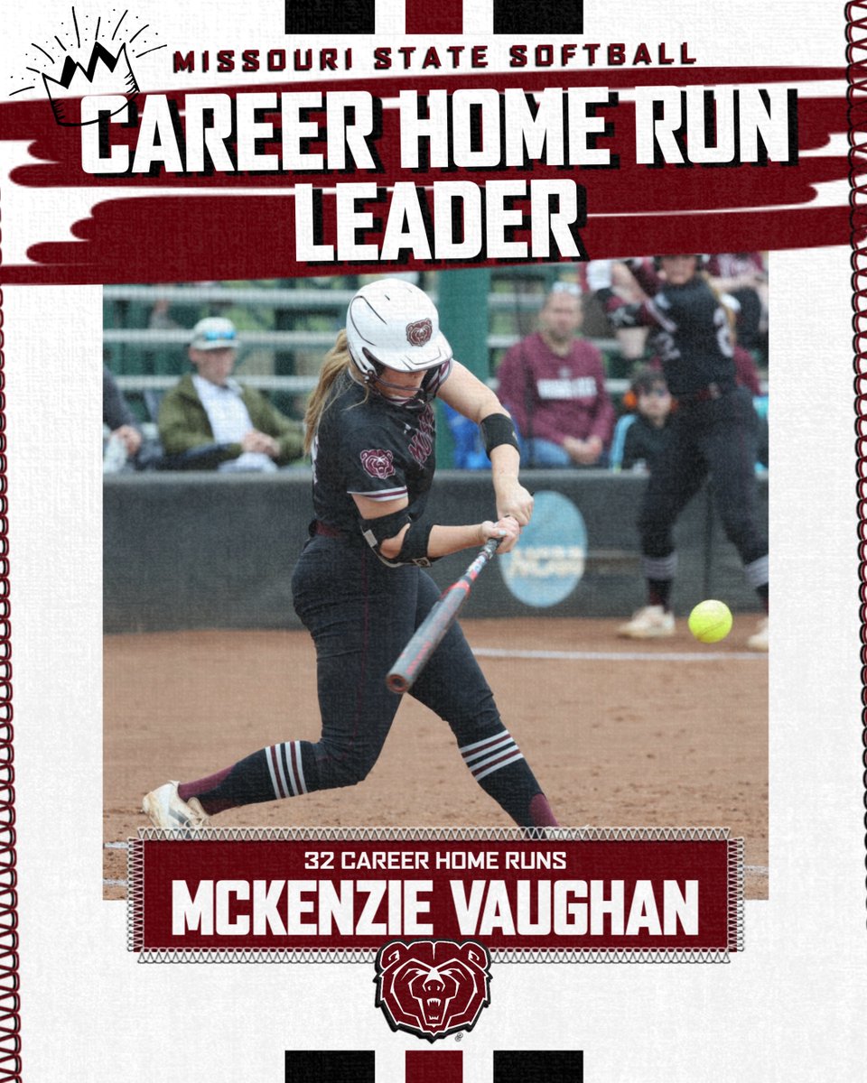 ETCHED HER NAME IN HISTORY 👑

McKenzie Vaughan hits her 32nd career home run to become the program's all-time leader ‼️

#GoBears | #Team57